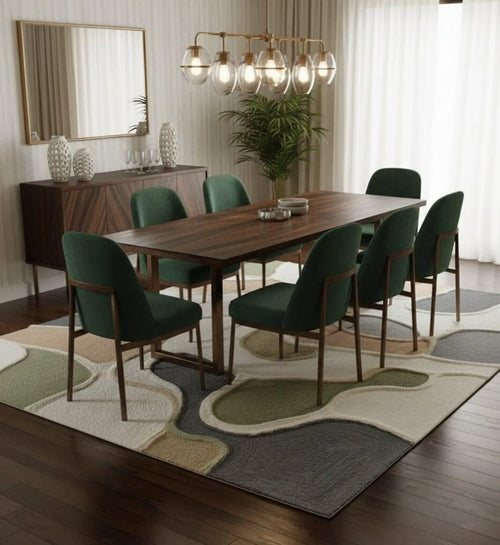 Modern Abstract Area Rug, Hand Tufted Wool Carpet 8x10 , Neutral Contemporary Rug for Living Room, Bedroom, Home Decor